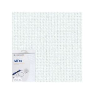 Aida Stoff Zuschnitt 16 ct in der Farbe Weiß fürs Sticken