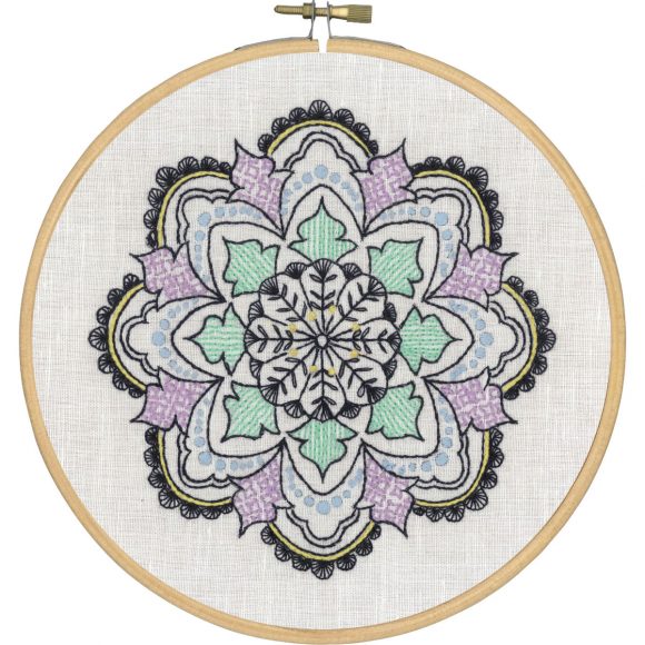Povitrulya Kreuzstich-Set Babydrache – Mandala Stickmuster Für Anfänger, Inkl. Stoff, Fäden, Nadel