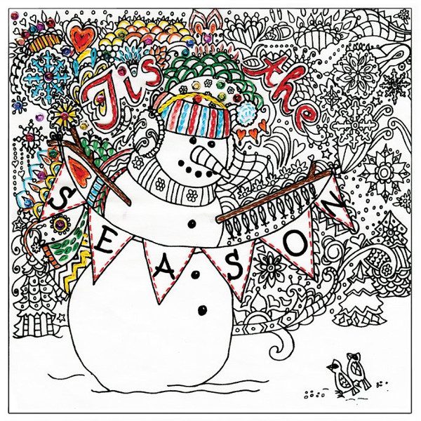 Weihnachtlichen Schneemann sticken: Stickmuster aussticken | über Zur Lila Pampelmuse