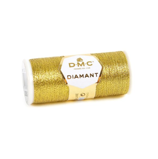 DMC Diamant Metallic-Garn D3852 gelbgold zum Sticken | über Zur Lila Pampelmuse