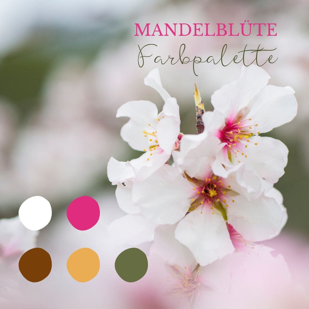 Farbpalette für Mandelblüten Stickerei Set